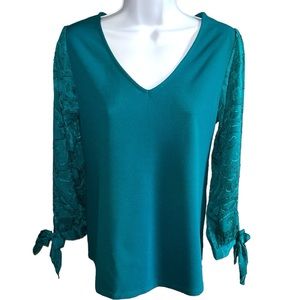 Women’s Ann Taylor Factory Turquoise 3/4 Sleeve Blouse Top - XS